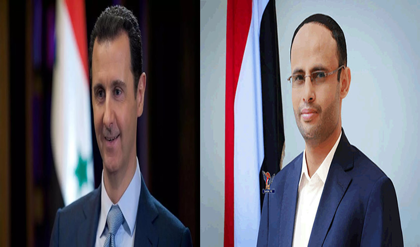 الرئيس مهدي المشاط يتلقى برقية شكر جوابية من الرئيس السوري بشار الأسد 